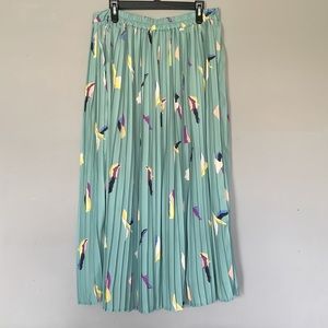 Bohme pleated midi a line skirt